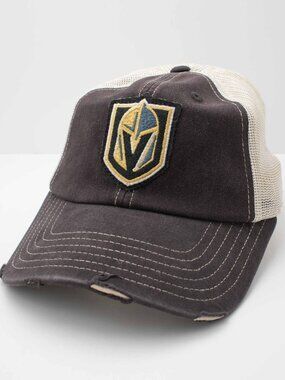 NHL Dad Hat Vegas Golden Knights Embroidered Distressed Vintage Mesh Snapback